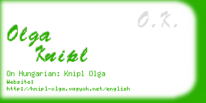 olga knipl business card